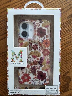 Mia Charro Floral Hardshell iPhone 17 Case - Pink, Gold & Cream